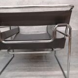 Marcel Breuer Wassily  grey leather B3 Chairs 1980s Italy