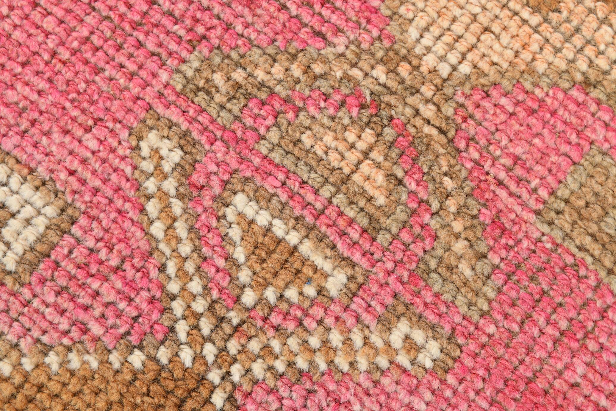 3x11 Faded Pink & Brown Vintage Runner Rug,
