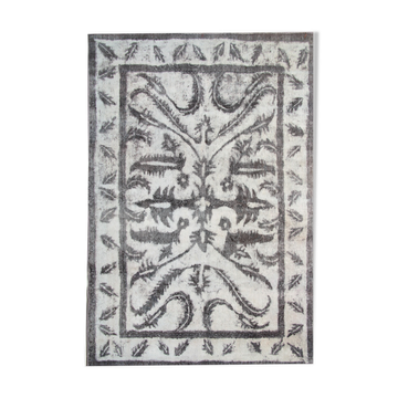 Oriental overdyed vintage persian area rug handmade wool carpet- 200x290cm