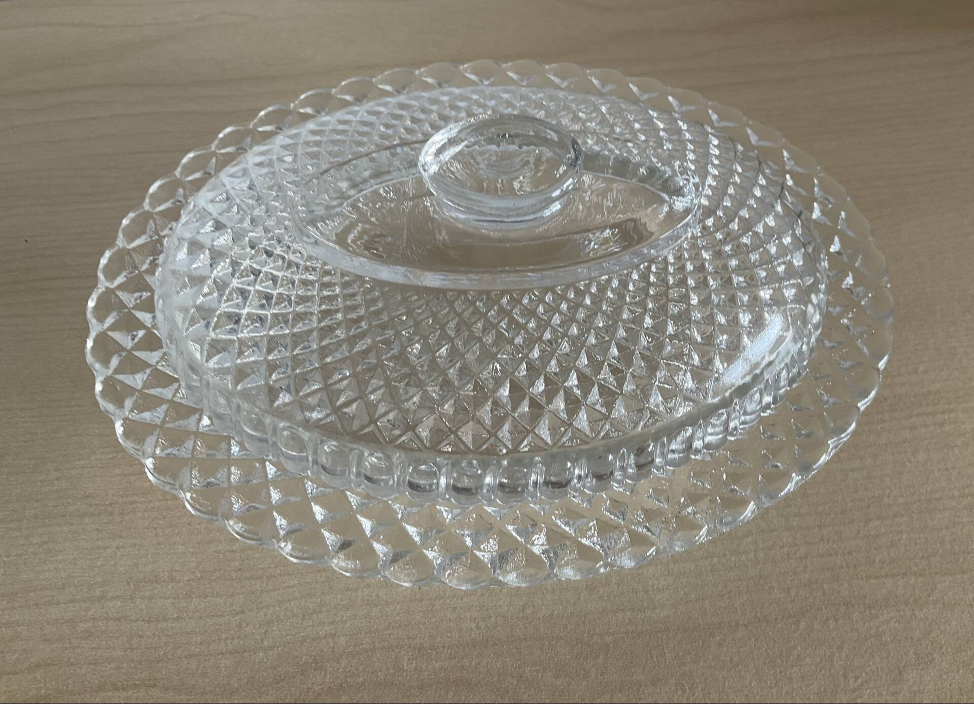 Vintage glass butter dish