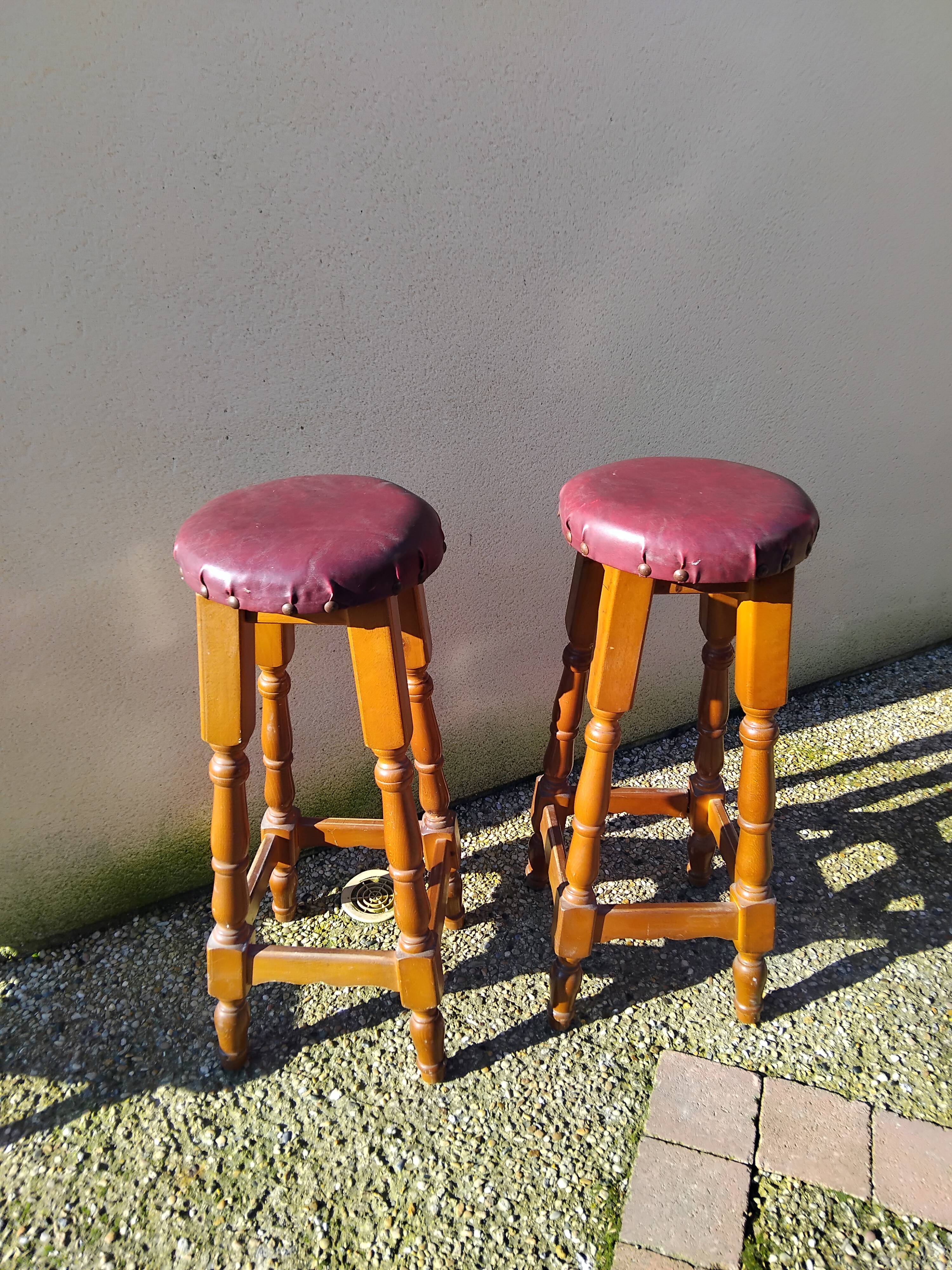 Pair of vintage 80s bar stools