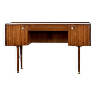 Midcentury Meredew Desk In Walnut And Brass.