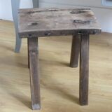 Brutalist teak stool