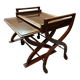 Teak service trolley with nesting table, mid-century modernism.