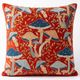 Silk Embroidered Mushroom Pattern Cushion Cover. Red Suzani Throw Pillow Case. Traditional Accent Pillow