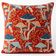 Silk Embroidered Mushroom Pattern Cushion Cover. Red Suzani Throw Pillow Case. Traditional Accent Pillow