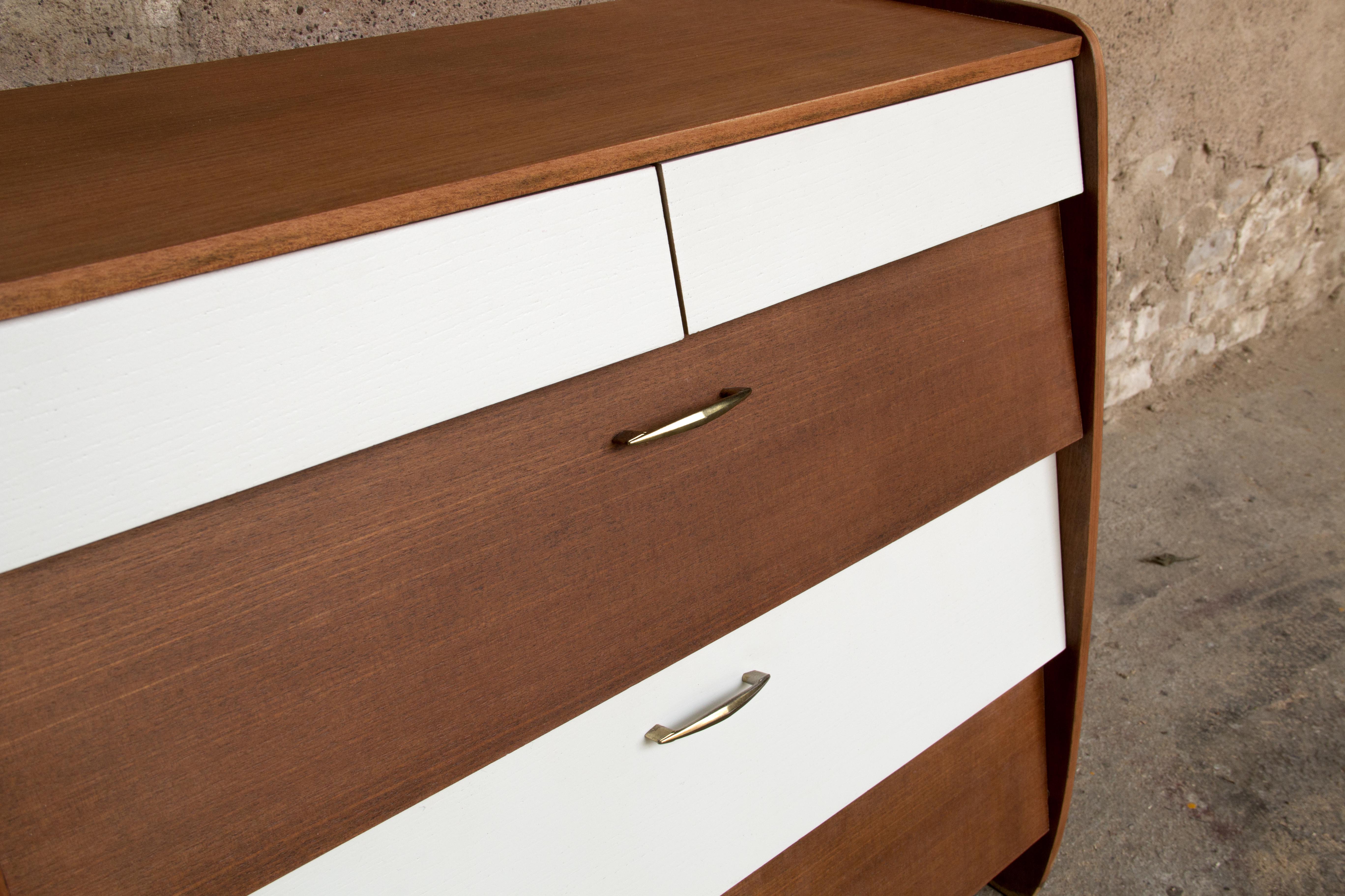 Furniture shoes, teak revamps white blue