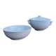 Soup tureen and large bowl in ribbed white porcelain, Royal Copenhagen