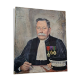 Portrait de juge magistrat notable signé Louis Flot peintre lorrain 1937