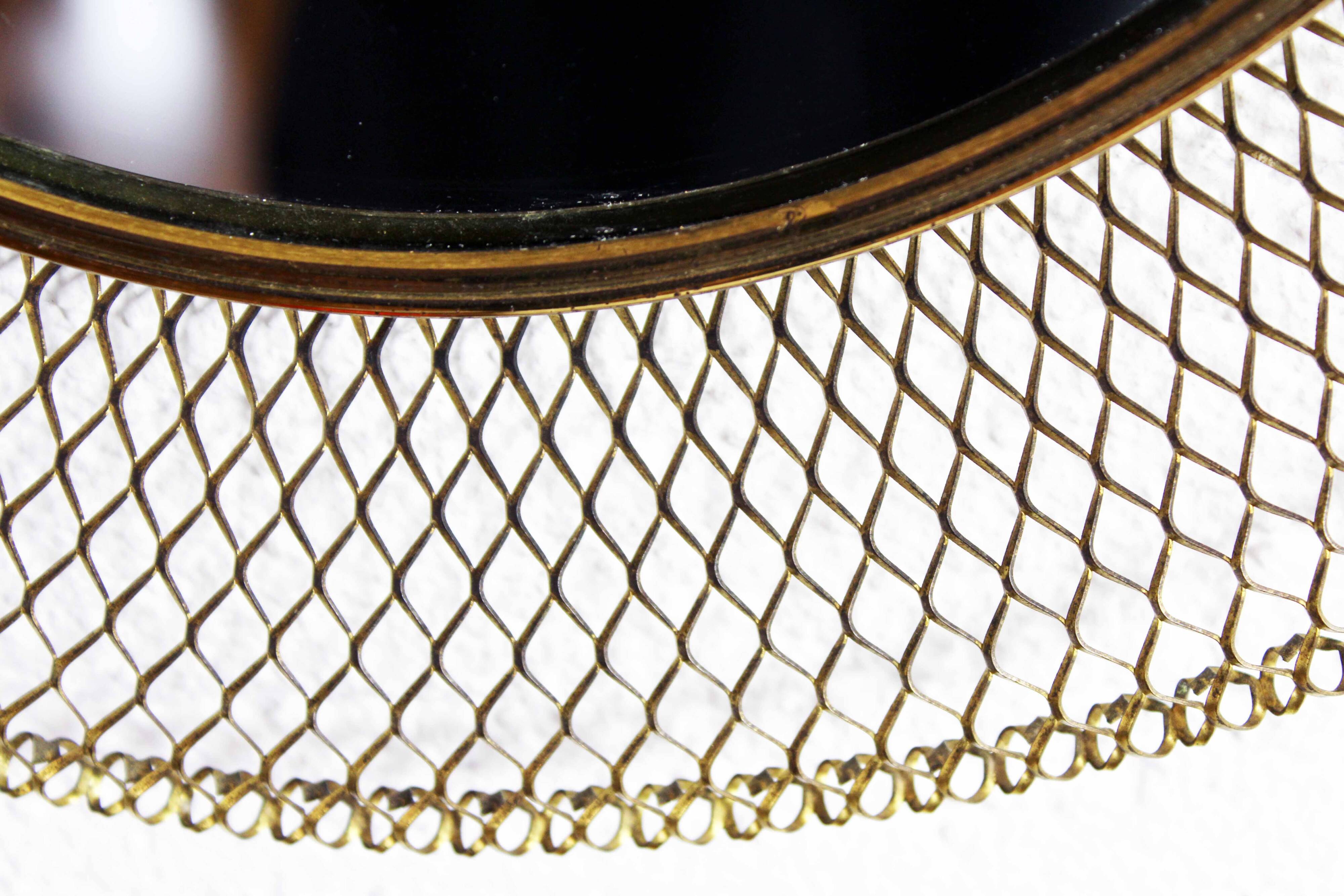 Round gold metal mirror