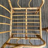 Pair rattan armchairs