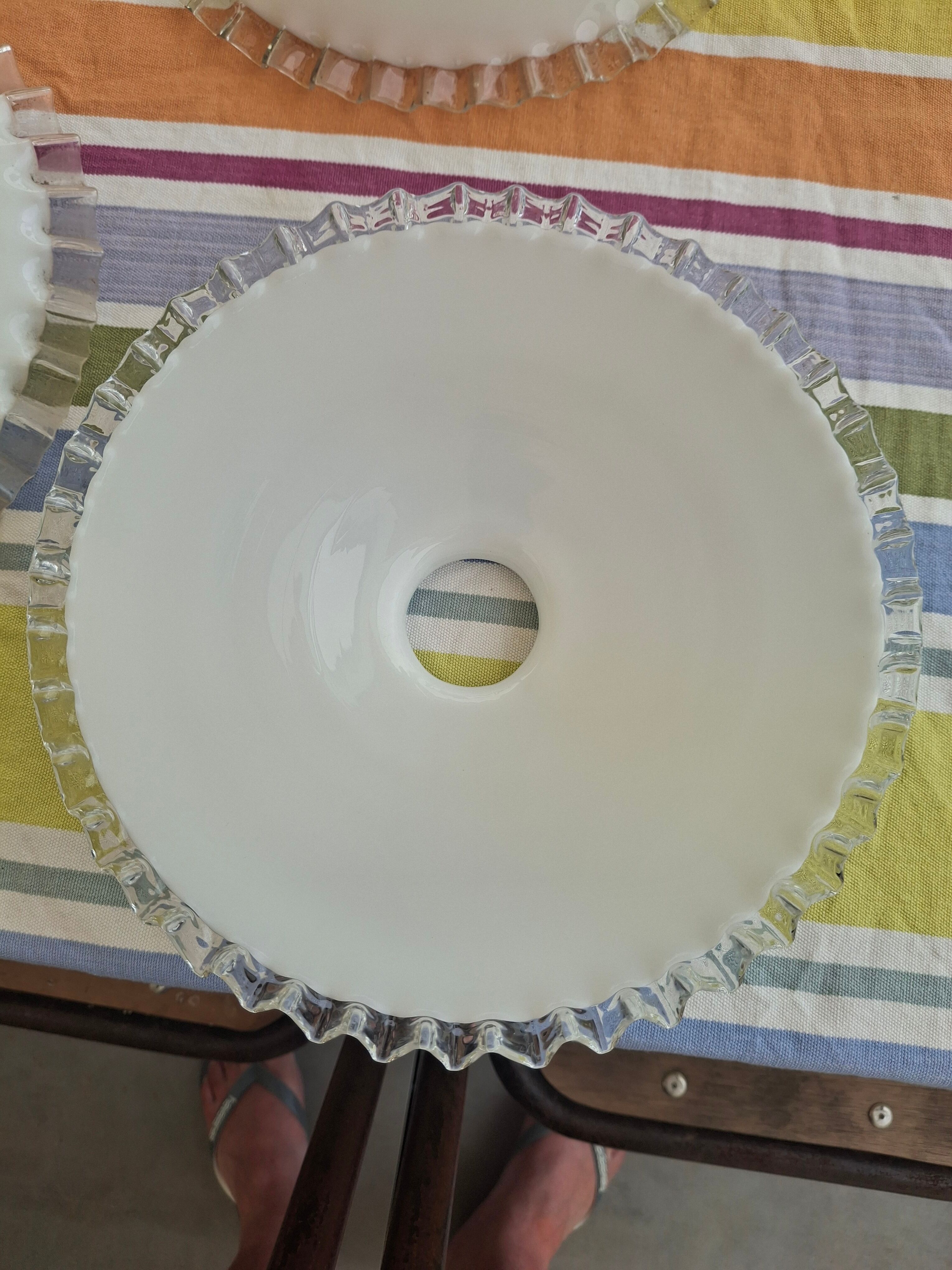 White opaline lampshade