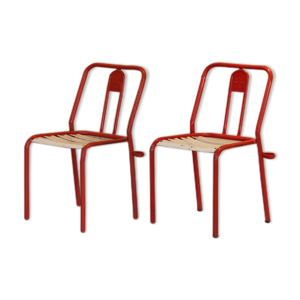 Paire chaises guinguette - tolix