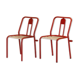Paire chaises guinguette Tolix T4