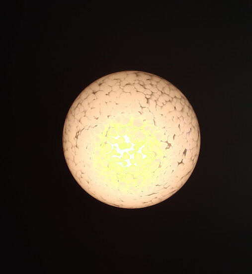 Glass globe pendant lamp by Clichy blue art deco