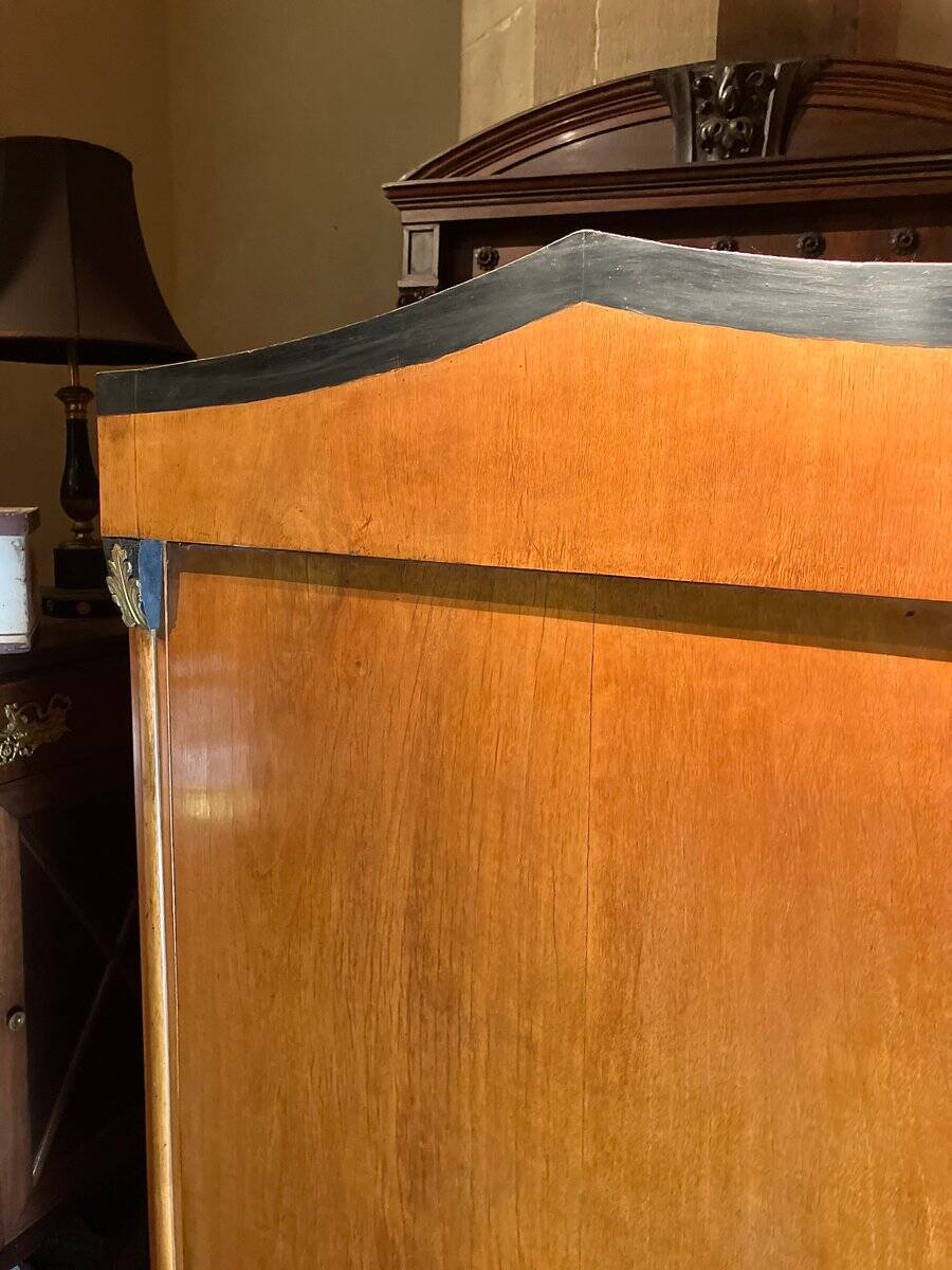 Biedermeier Armoire with Intricate Carvings and Urn Shape