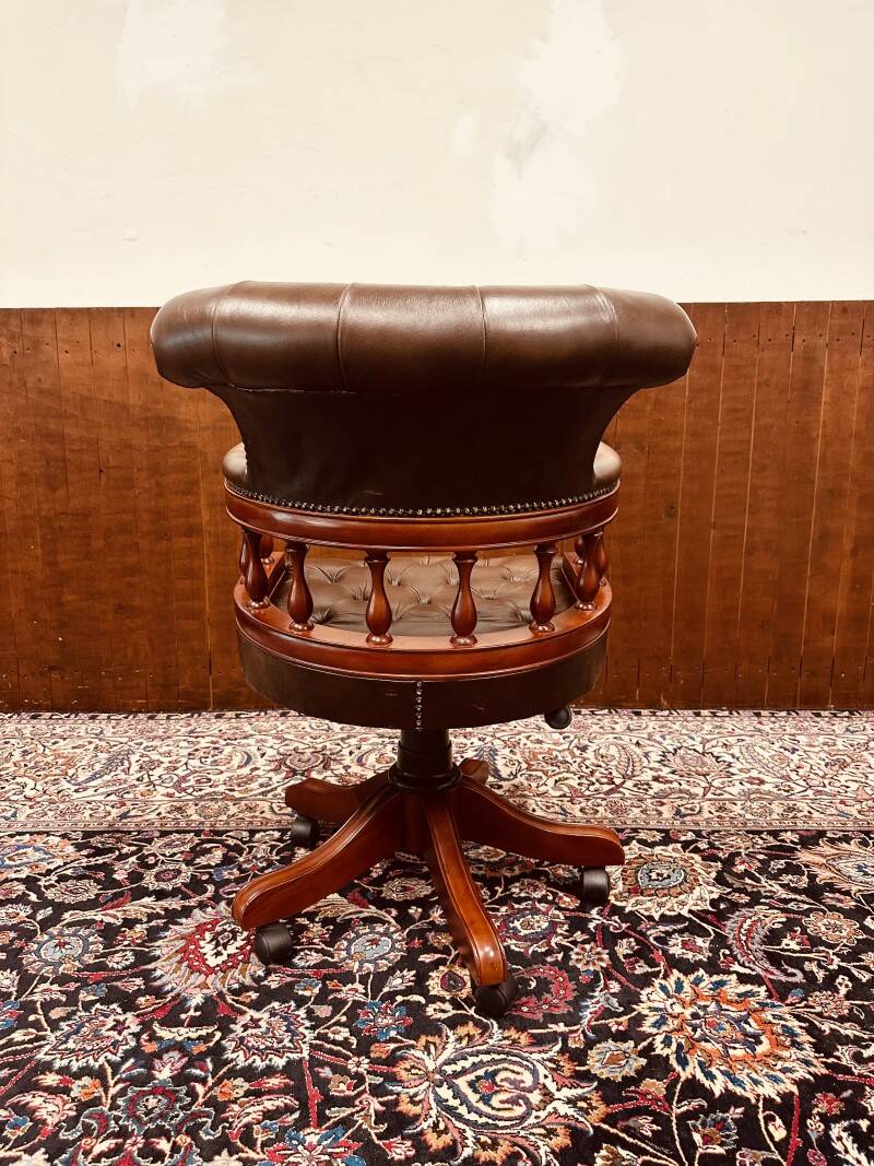 Brown Chesterfield Captain Desk Chair Office chair