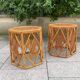Paire de tables d'appoint ou chevet en rotin