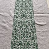 Large tablecloth and its 10 old napkins embroidered with cross stitch - 210x120 - cotton