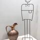 Grand vase pichet en cuivre gaufré par Egidio Casagrande, Italie