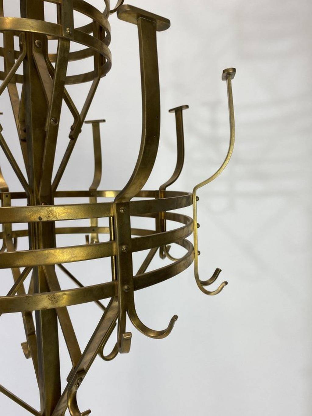 Large brass coat rack Secession by Adolf Loos