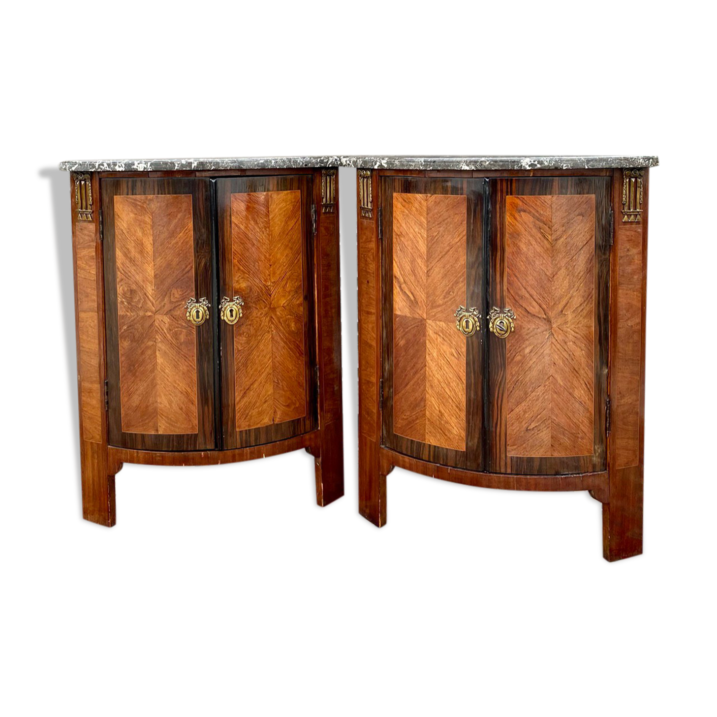 Pair of notches in marquetry style Louis XVI XIX century