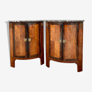 Pair of notches in marquetry style Louis XVI XIX century