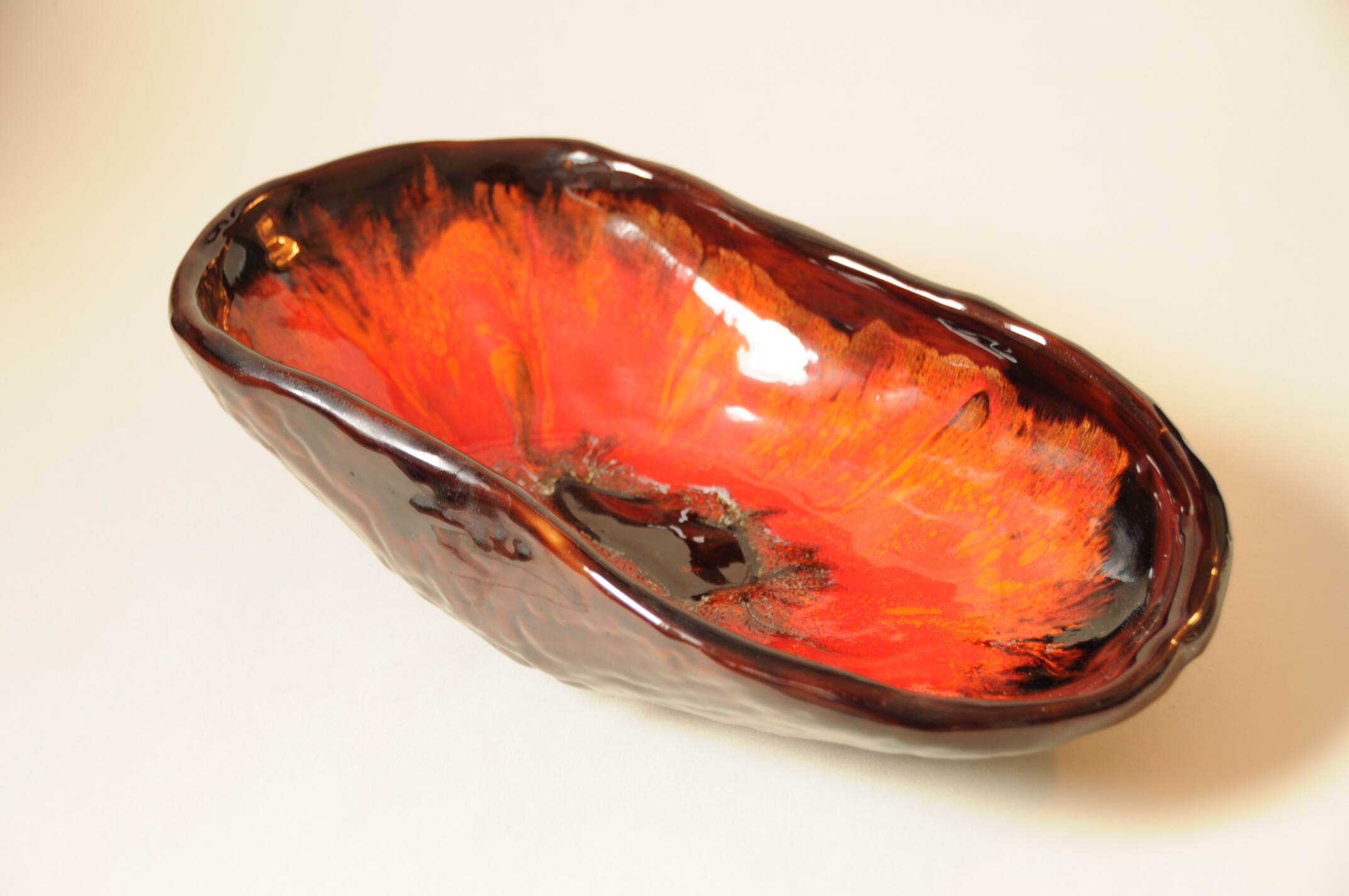 Vintage ceramic cup modernist style flamboyant colors