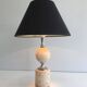 Travertine and chrome lamp. Philippe Barbie