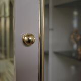 Showcases in lacquered wood, glass and brass  1970s, set of 4