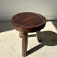 Brown solid wood stool hollow circular seat h:35cm d:30cm