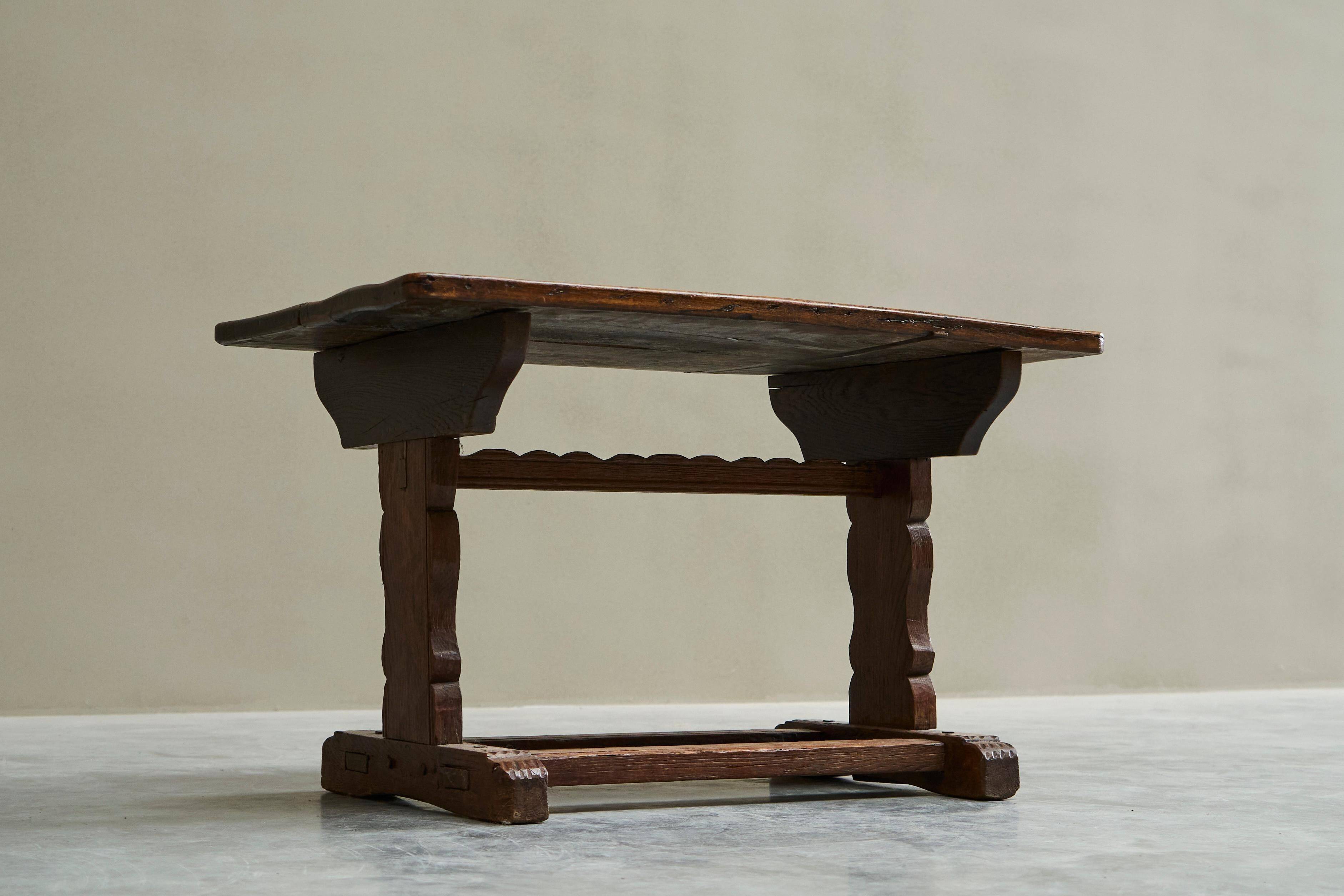 Wabi Sabi style side table in solid oak