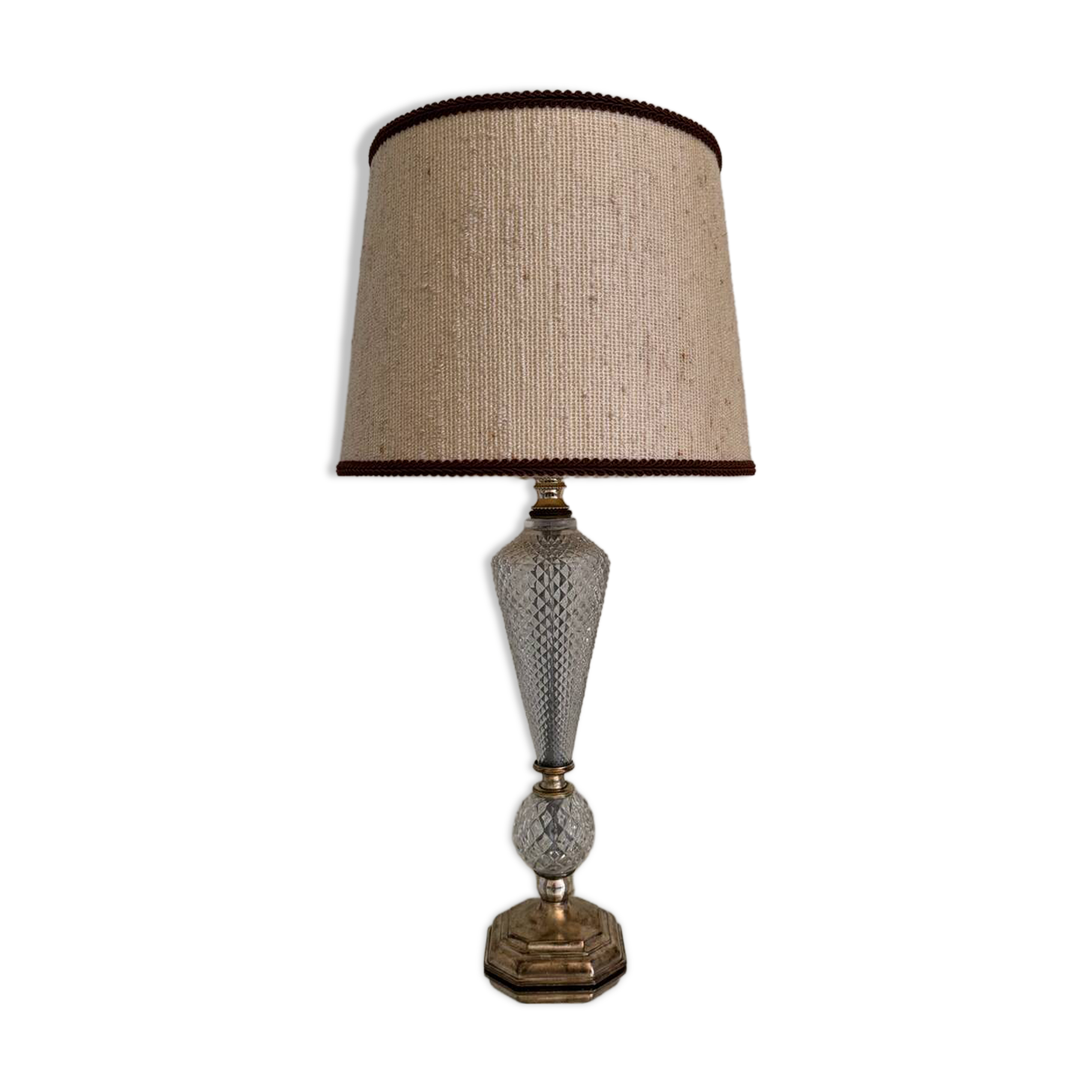 Glass and brass lamp from the 60s