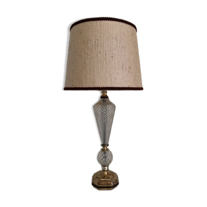 Lampe verre et laiton