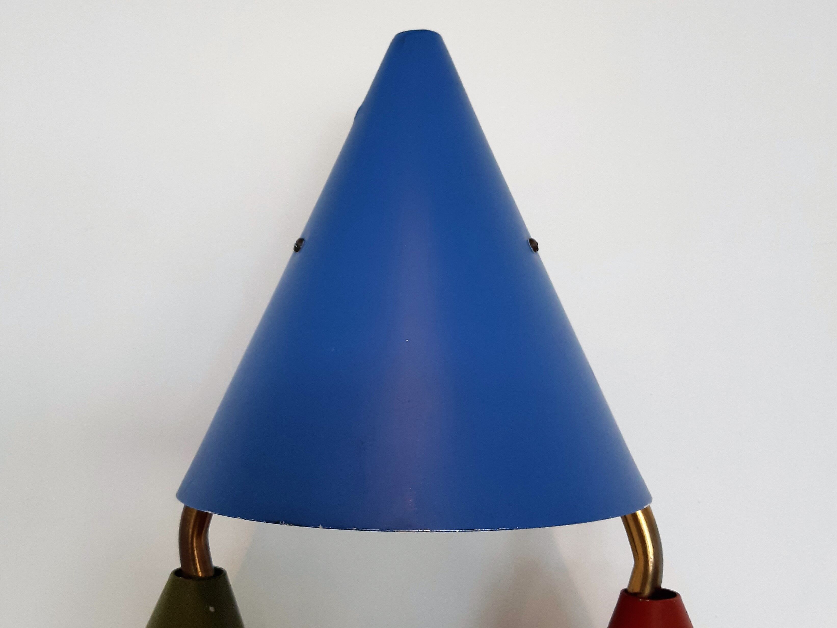 Danish triple-shaded sconce by Svend Aage Holm Sørensen for Lyfa, 1950s