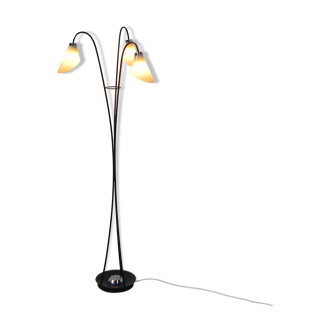 Standing lamp, whip lamp with 3 glass shades