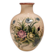 Italian vase from the 70s, in a delicate pink color with floral decoration.