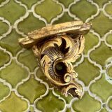 Baroque style wall console shelf in gilded wood