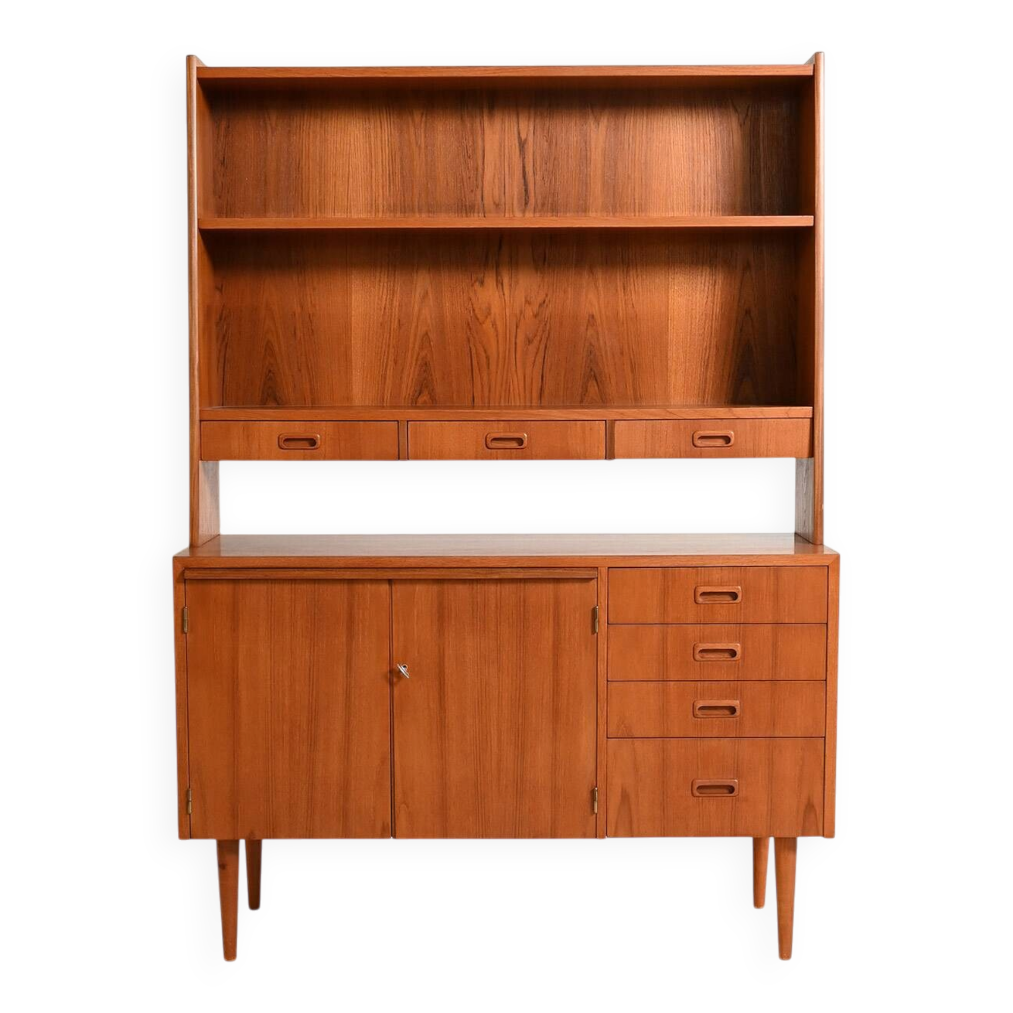 Teak bookcase with writing desk, Scandinavian production, 1960s