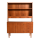 Teak bookcase with writing desk, Scandinavian production, 1960s