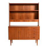 Bibliothèque en teck avec bureau, production scandinave, années 1960.