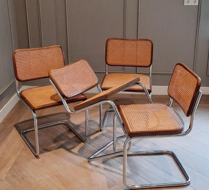Suite of 4 chairs Cesca Marcel Breuer 60:70s