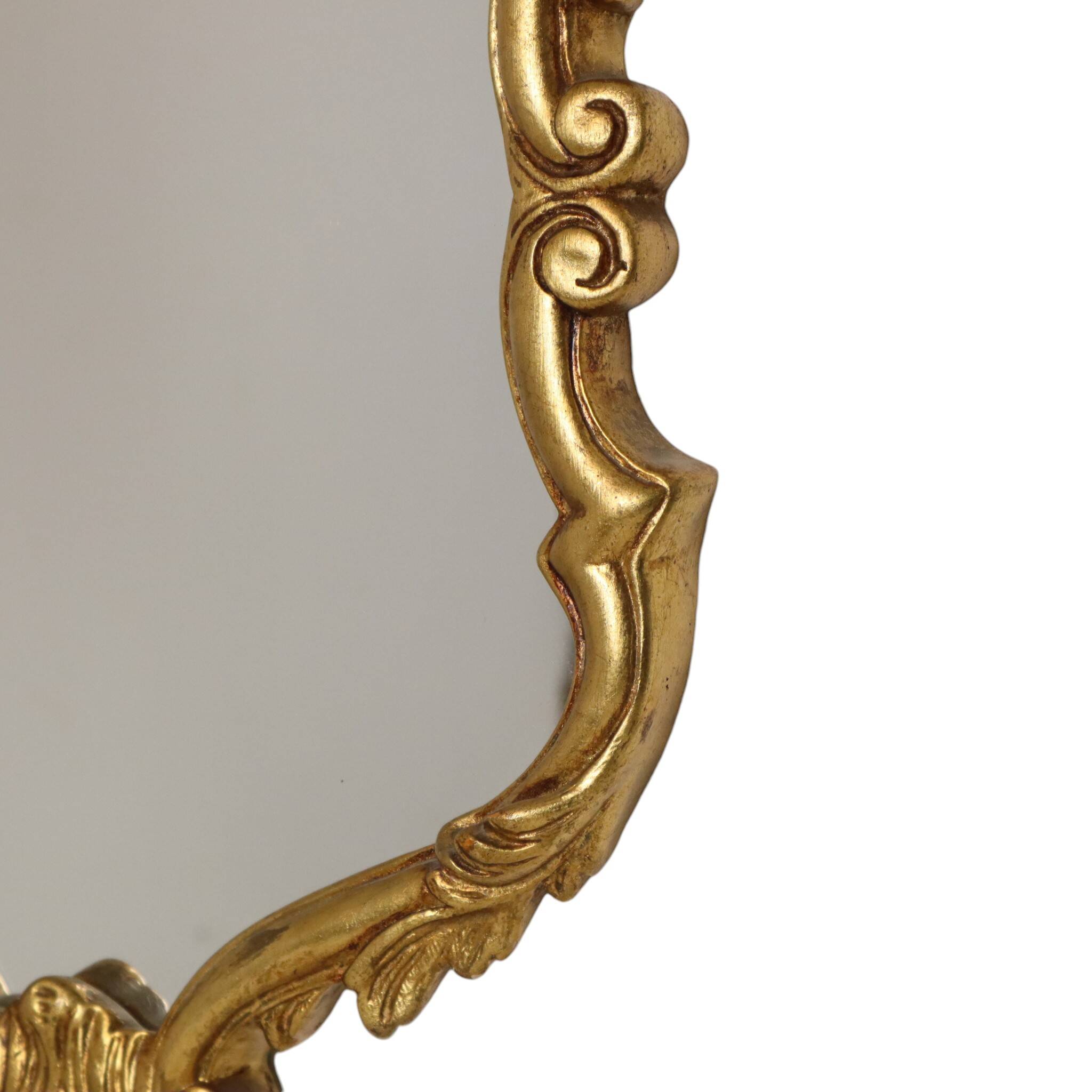 Classic Gold Crested Mirror, French Baroque Style, 74 cm