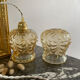 Vintage amber glass globe lamp