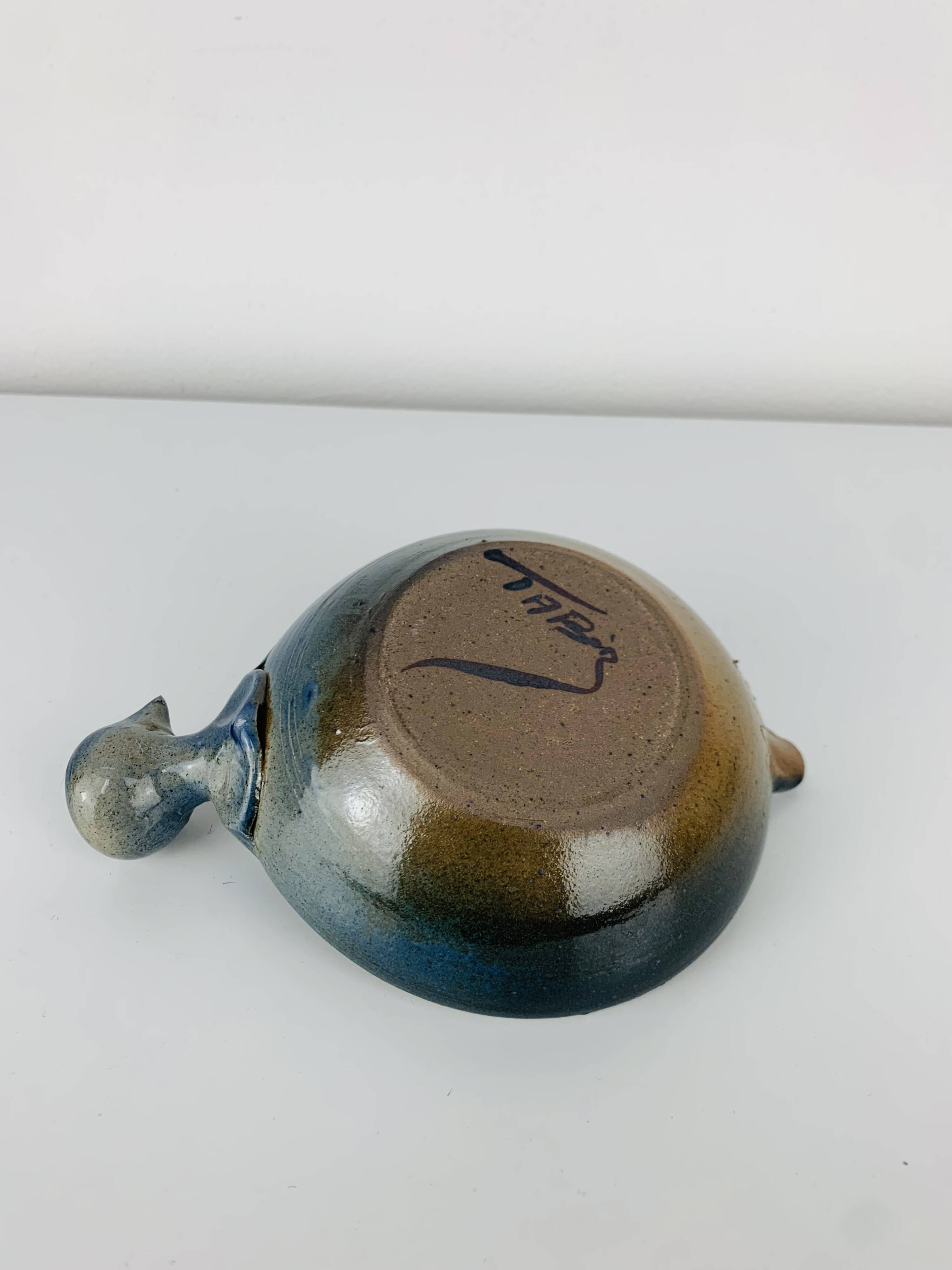 Ceramic bird catchall signed Valérien Taber Vallauris, ashtray.