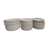 Large lot of 48 pieces Vintage Bistro Sarreguemines Pyroban