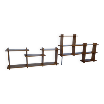 Vintage pine shelves in the style of Maison Regain.