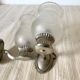 Pair of metal and glass wall lights