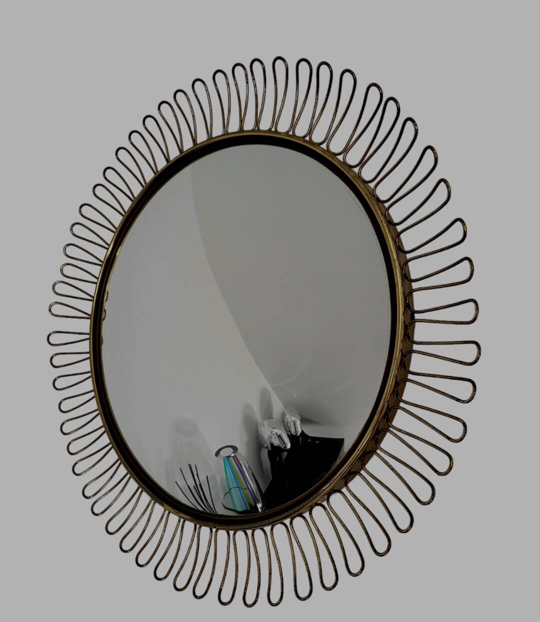 Bolspiegel en laiton du milieu du siècle Josef Frank, Svenskt, Zweden, jaren 60