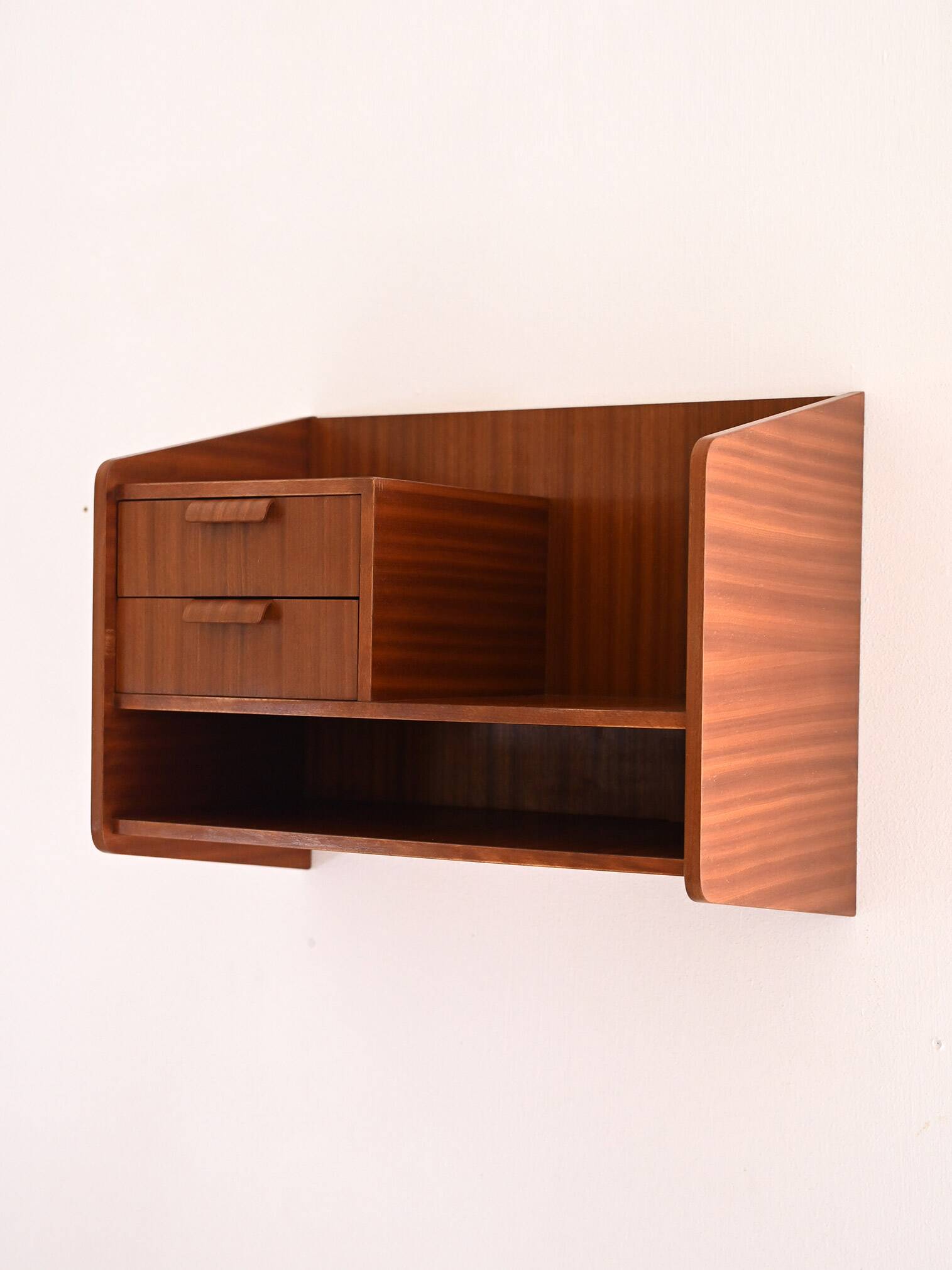 1960s Scandinavian Mahogany Floating Nightstand